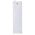 Velour Hemmed Golf Towel - Trifolded (White Embroidered)
